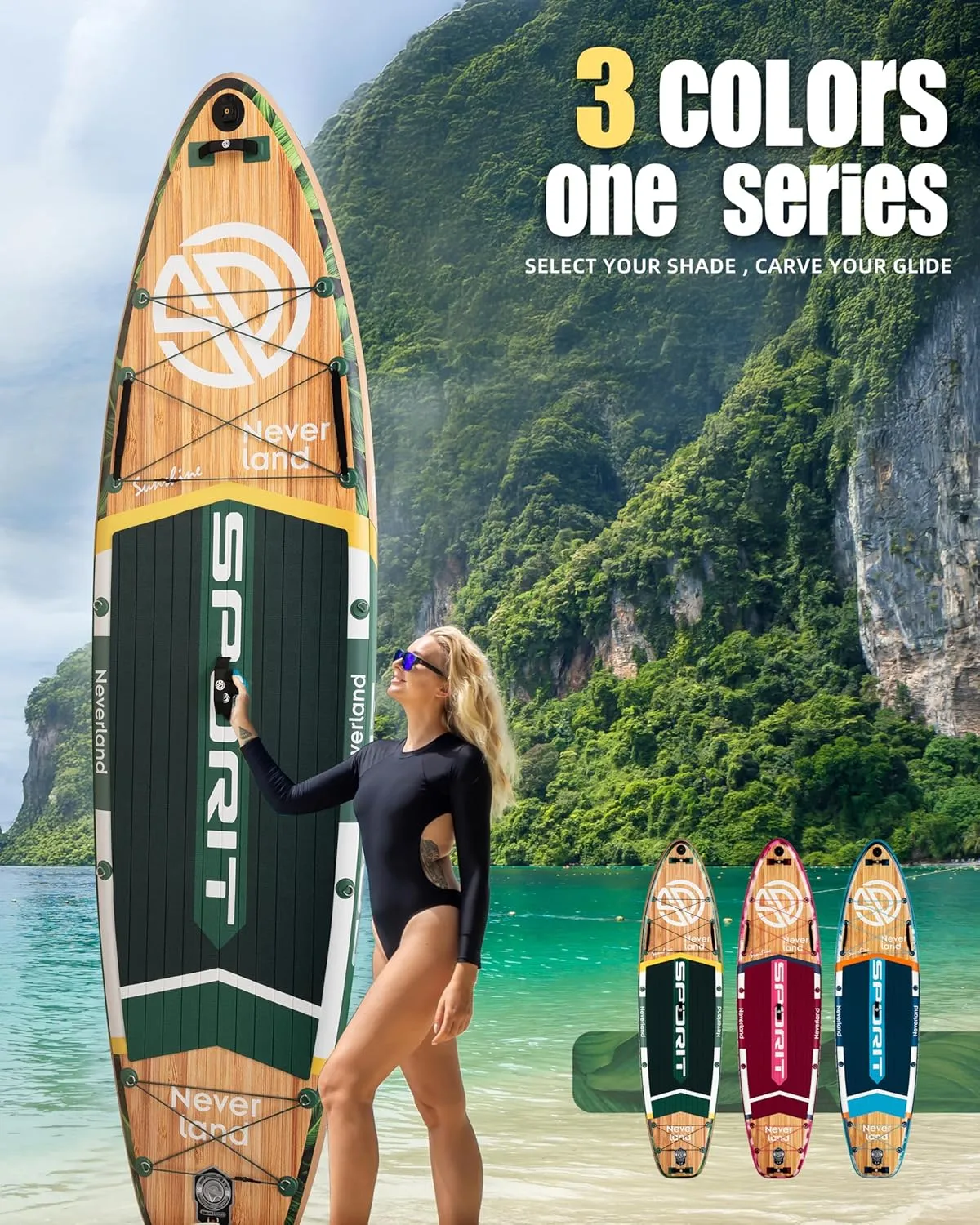 11'635" Super Wide Inflatable Stand Up Paddle Board, Ultra Stable SUP Board for Adults, 450lb Capacity with Shoulder Strap, 100L Backpack, Removable US Fin, Floating Paddle, Safety Leash