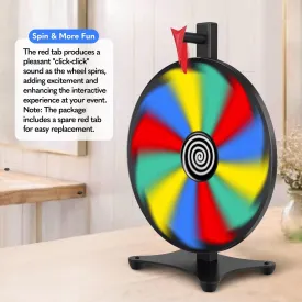 12 Inch 12 Slots Prize Wheel Tabletop or Wall Mount Fortune Spin with Dry Erase Marker and Eraser for Engaging Home Parties, Trade Show, Carnival Events