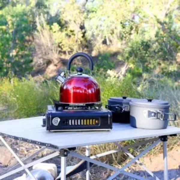 2.5LT Whistling Camping Stovetop Kettle - Red