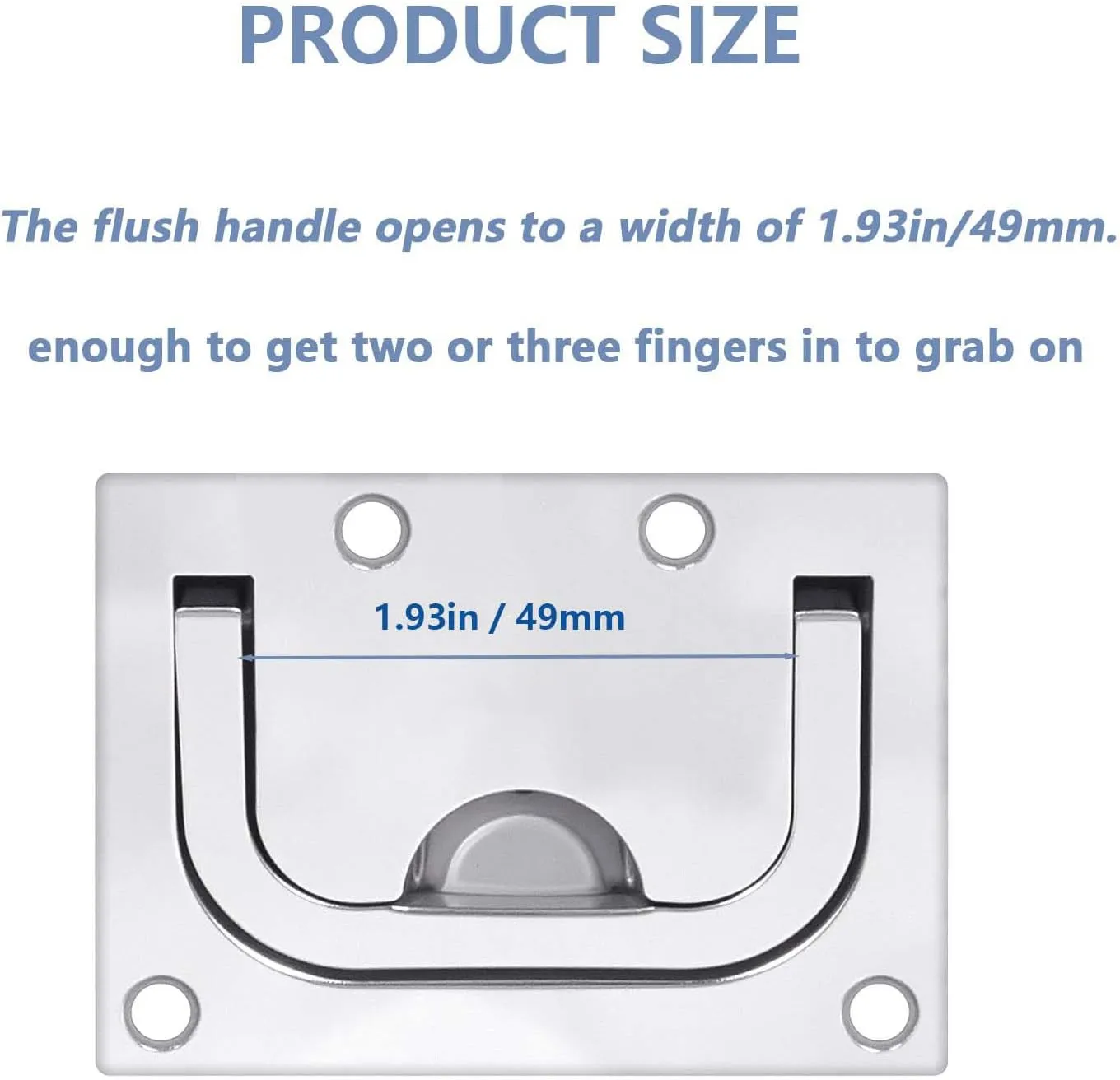 316 Stainless Steel Flush Lifting Handle and Recessed Door Pull with Mount Screws for Boat Deck Hatch Handle, Floor, Toolbox and Furniture