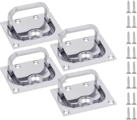 316 Stainless Steel Flush Lifting Handle and Recessed Door Pull with Mount Screws for Boat Deck Hatch Handle, Floor, Toolbox and Furniture