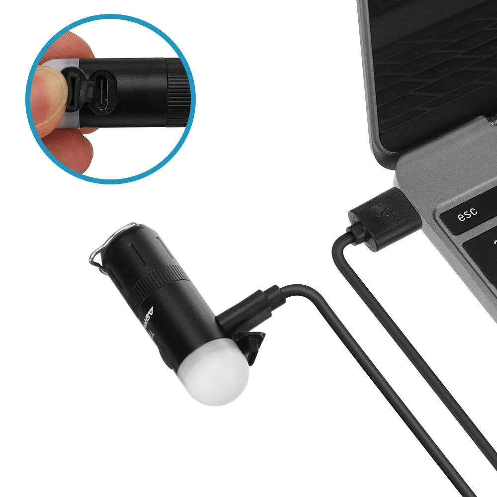 350LM Mini LED Camping Lantern - 14250 Battery - Keychain Flashlight