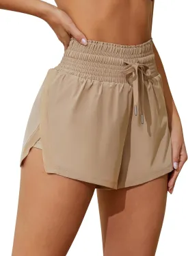 ATTRACO Women's 3" High Waisted Swim Board Shorts Quick Dry Flowy Board Shorts with Pockets