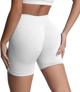 Beach Shorts for Women No Front Seam High Waist Biker Shorts Workout Spandex Tummy Control Yoga Short Pants