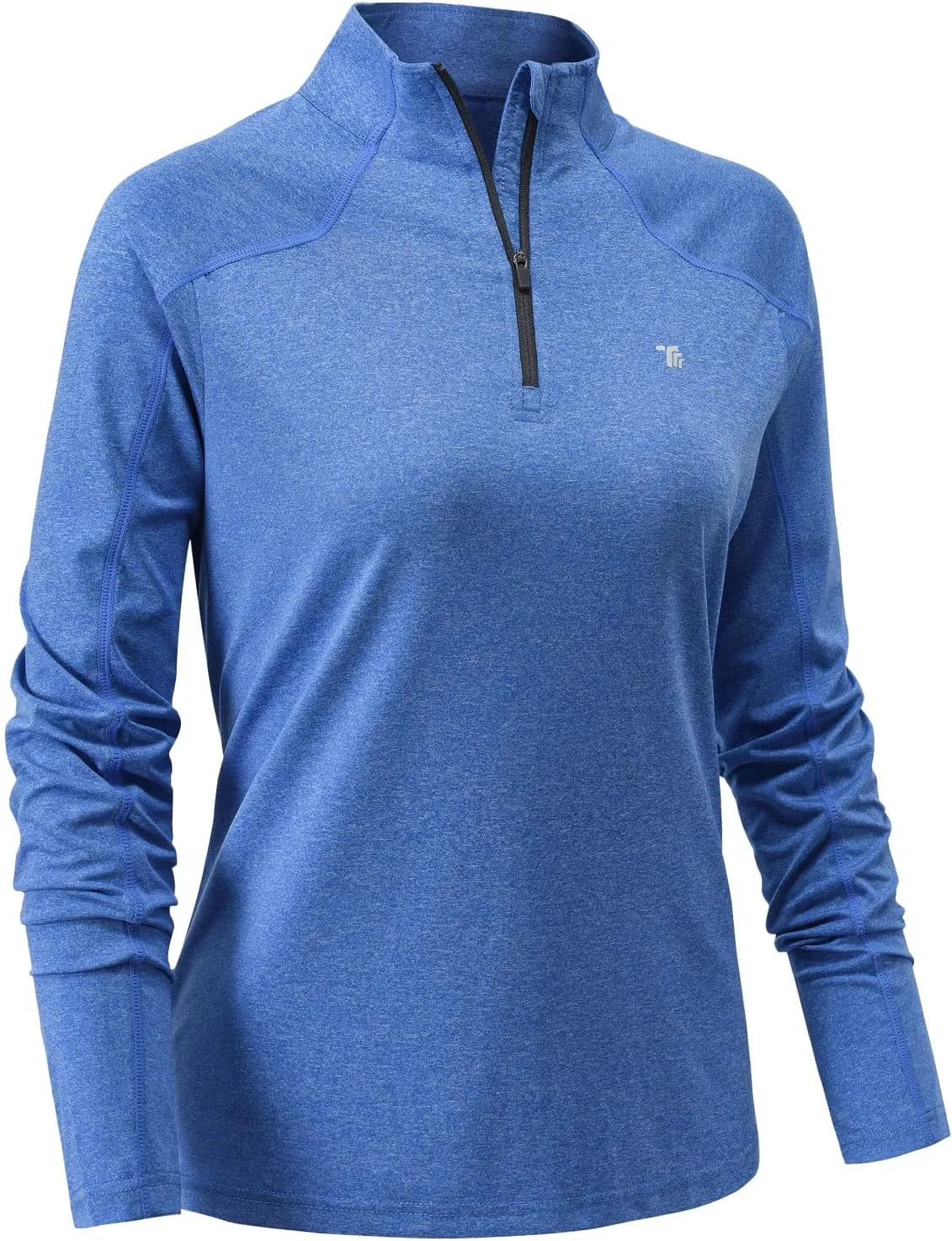BGOWATU Women's Long Sleeve Golf Polo Shirts Quarter Zip Pullover UPF 50 Sun Shirt for Women Dry Fit Running Tops