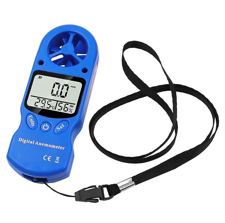 black Mini handheld anemometer, thermometer and hygrometer, LCD digital screen display AZ16058