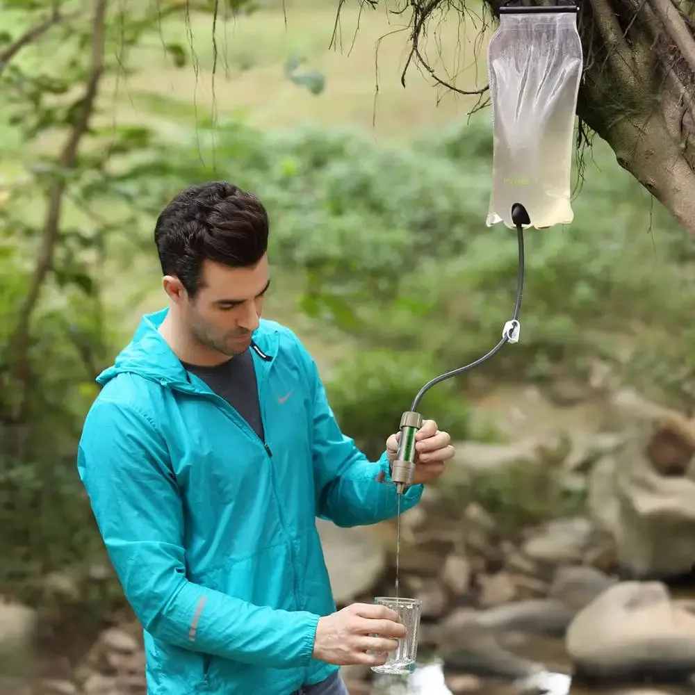Complete Gravity Water Filter System for Hiking, Camping, Survival and Travel