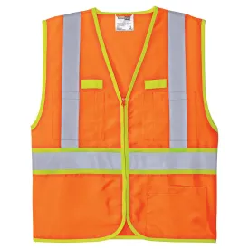 CornerStone Men's Safety Orange/Safety Yellow ANSI 107 Class 2 Dual-Color Safety Vest