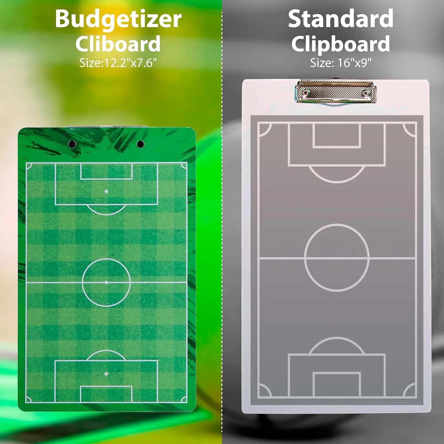 Dry Erase Coaches Clipboard - Includes Whistle and Dry Erase Markers - Double Sided Coach Whiteboard