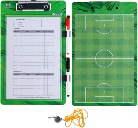 Dry Erase Coaches Clipboard - Includes Whistle and Dry Erase Markers - Double Sided Coach Whiteboard