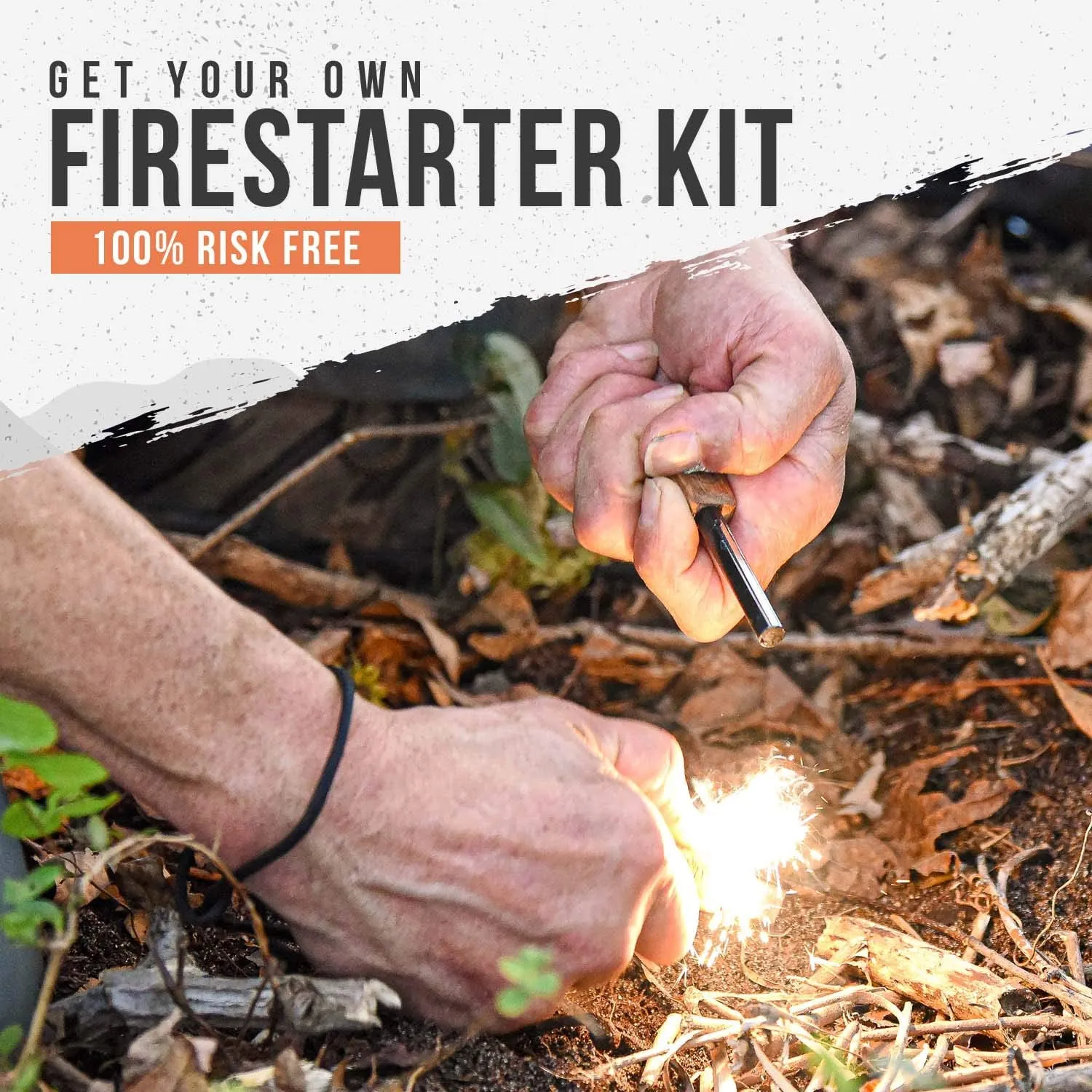 Ferro Rod Fire Starter With Leather Sheath Gift Set