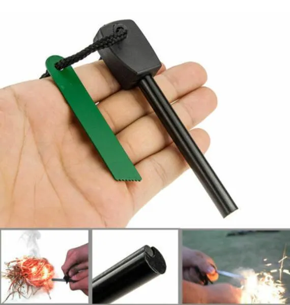 Flint Stone Rod Fire Starter Lighter Magnesium Emergency Survival Tool
