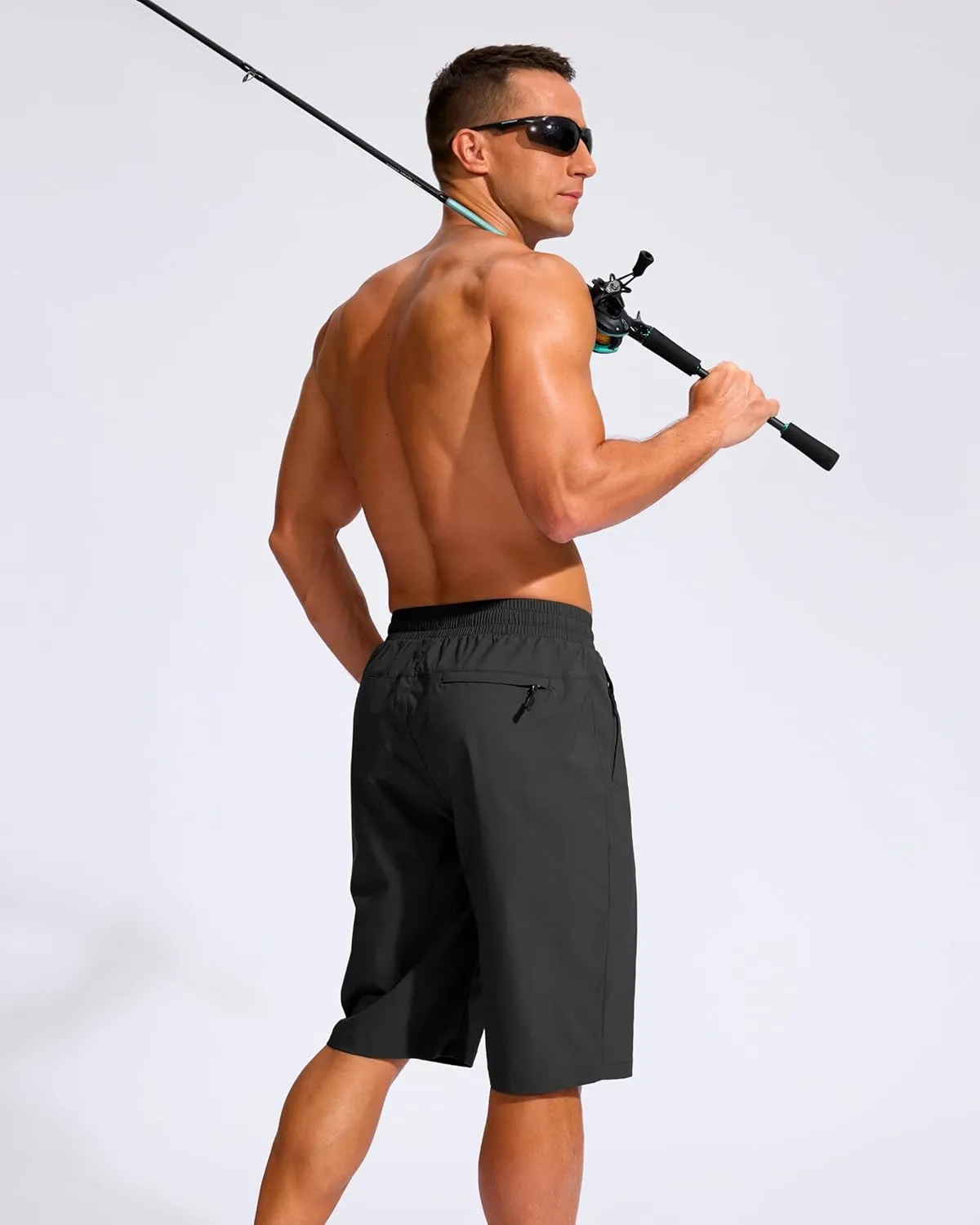 G Gradual Men's 11" Board Shorts with 3 Zipper Pockets Long Swim Trunks Quick Dry Bathing Suit Swimwear Beach Shorts No Liner