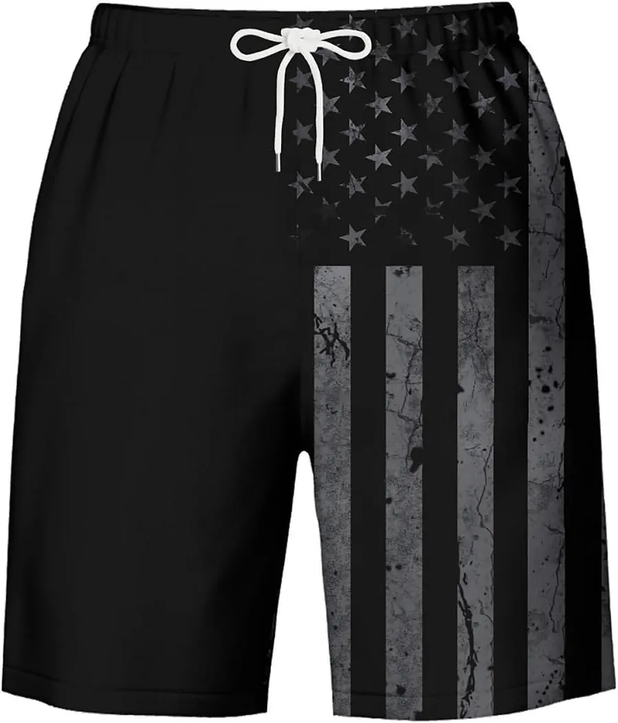 Galaxy Green Men's Swim Trunks Hawaiian Bathing Mesh Lining Suit Swimsuits Beach Shorts with Pockets