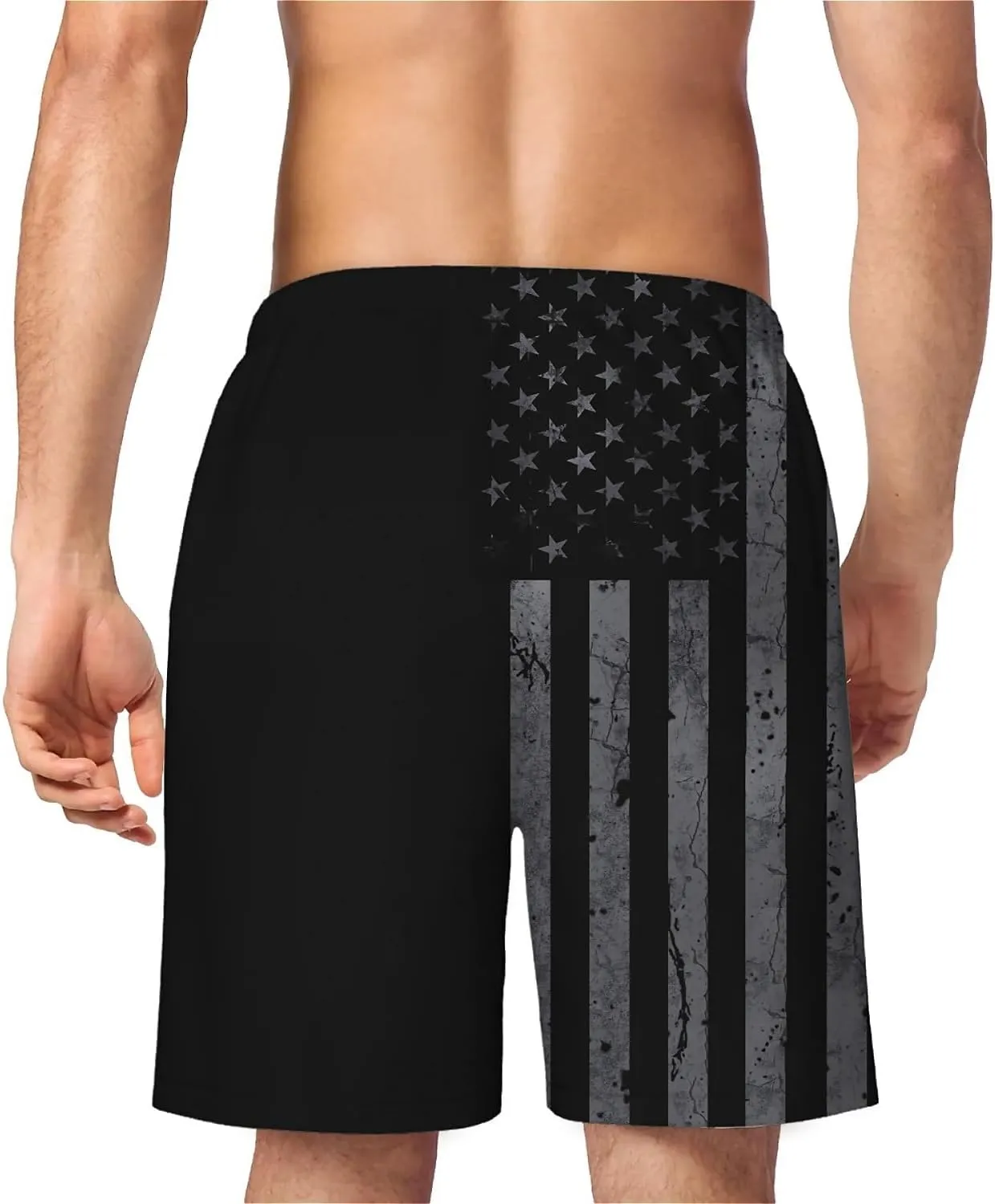 Galaxy Green Men's Swim Trunks Hawaiian Bathing Mesh Lining Suit Swimsuits Beach Shorts with Pockets