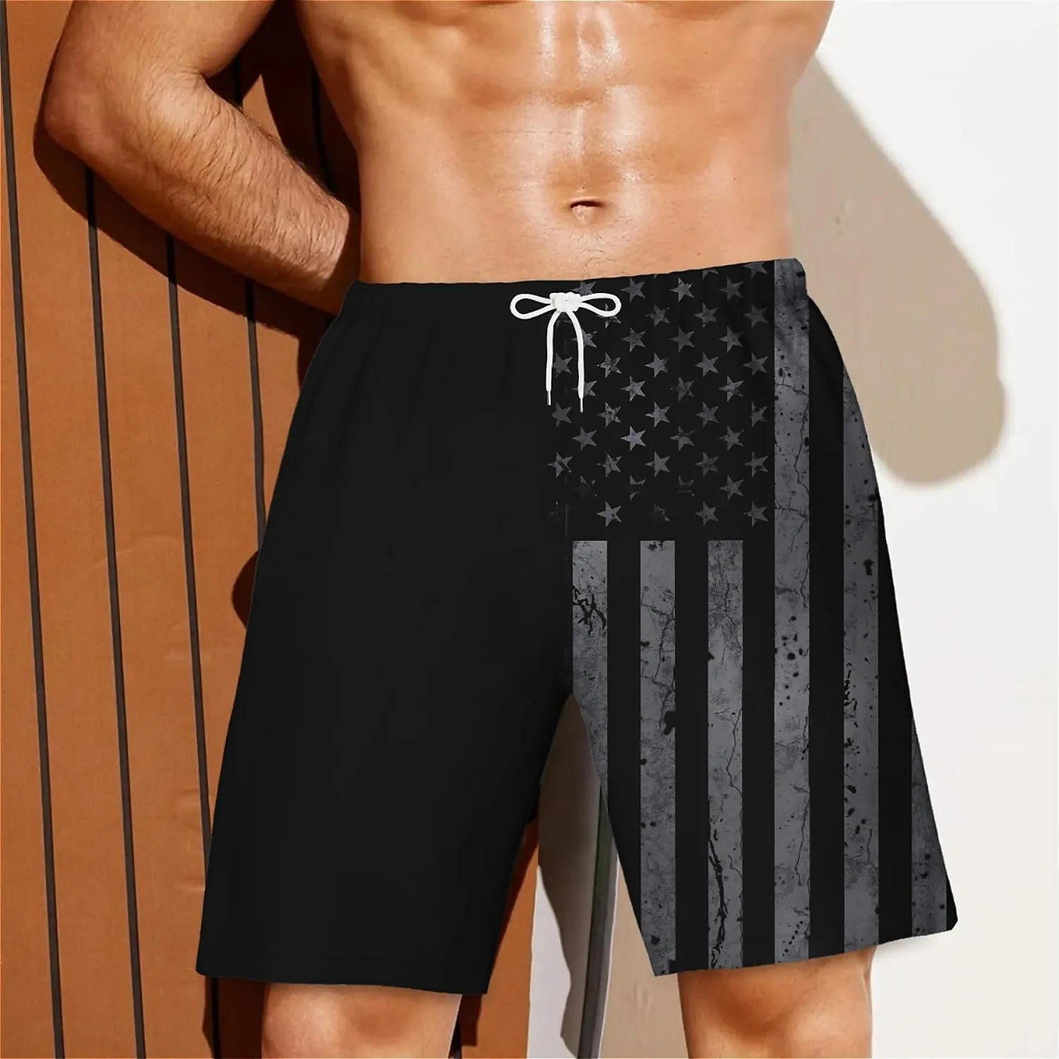 Galaxy Green Men's Swim Trunks Hawaiian Bathing Mesh Lining Suit Swimsuits Beach Shorts with Pockets