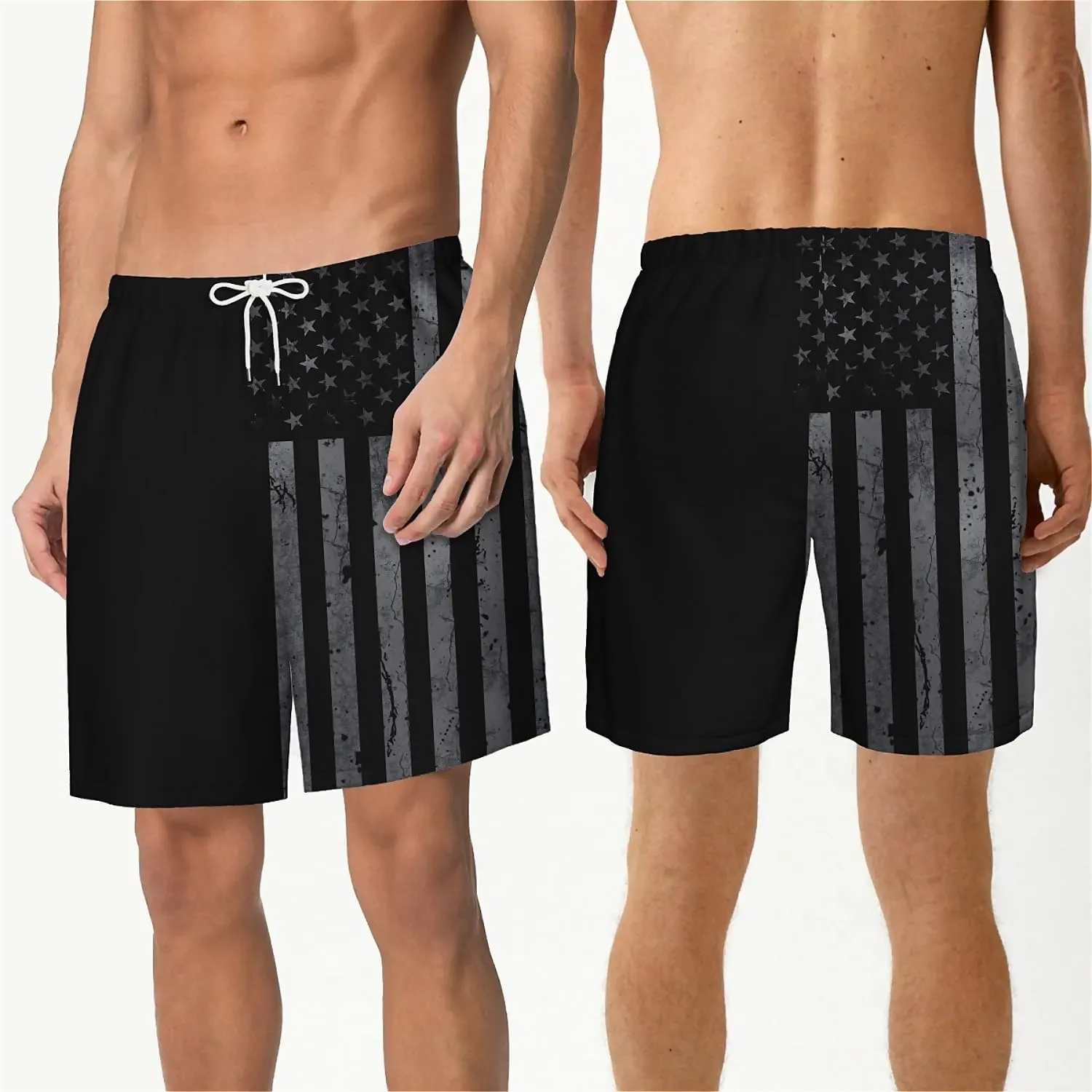 Galaxy Green Men's Swim Trunks Hawaiian Bathing Mesh Lining Suit Swimsuits Beach Shorts with Pockets