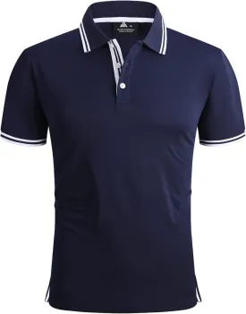 GEEK LIGHTING Polo Shirts for Men Short Sleeve Summer Causal Collared Golf Tennis T-Shirt