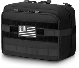 Jueachy Tactical Molle Pouch Large Admin Bag Utility Tool Pouches Molle Attachment EDC Pouches Expandable Molle Accessories Organizer Medical Pocket U.S.A Patch Included