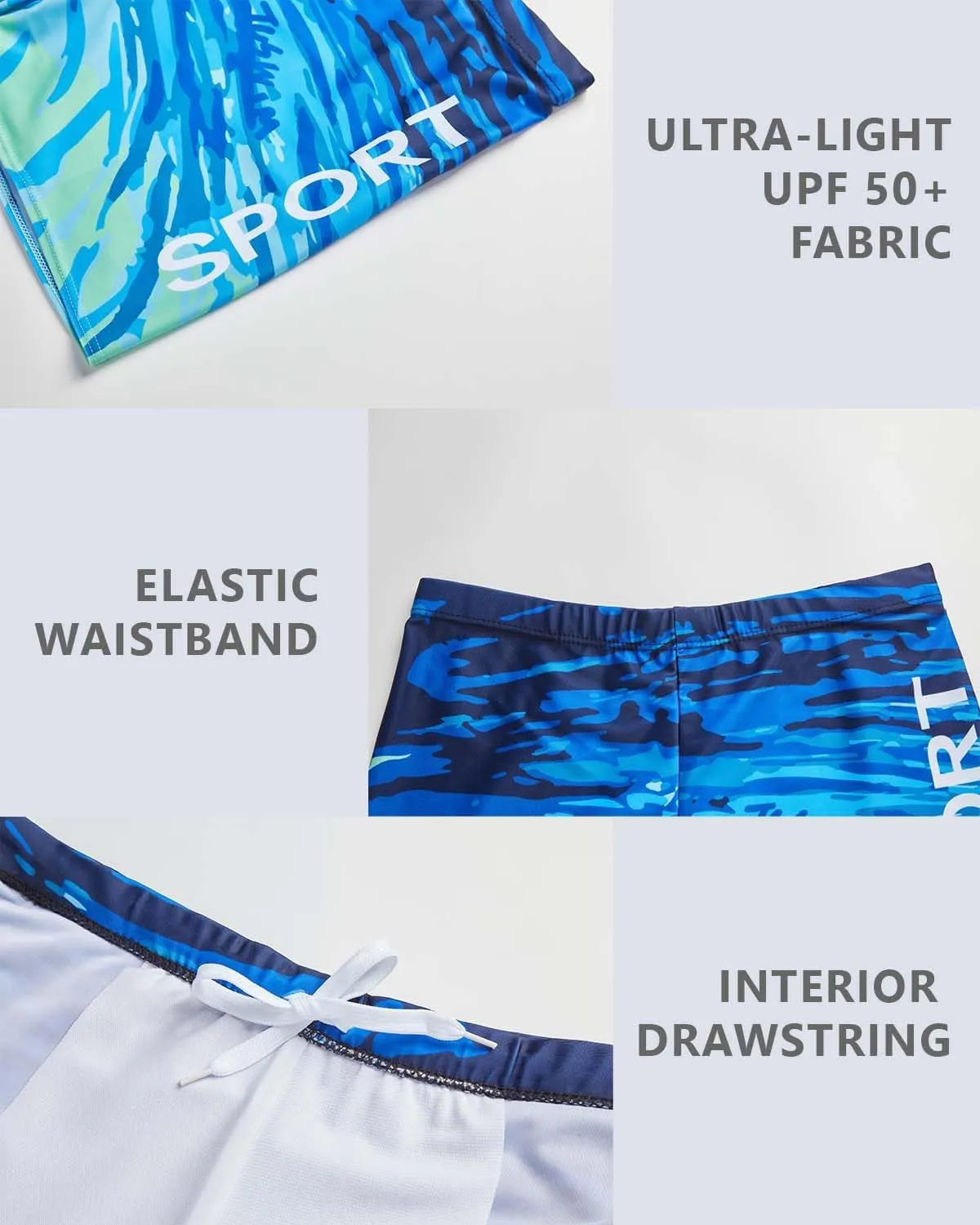 KANAV Men's Athletic Swim Jammers Quick Dry Square Leg Swimsuit for Men Drag Suits for Swimming Training Racing Swim Briefs