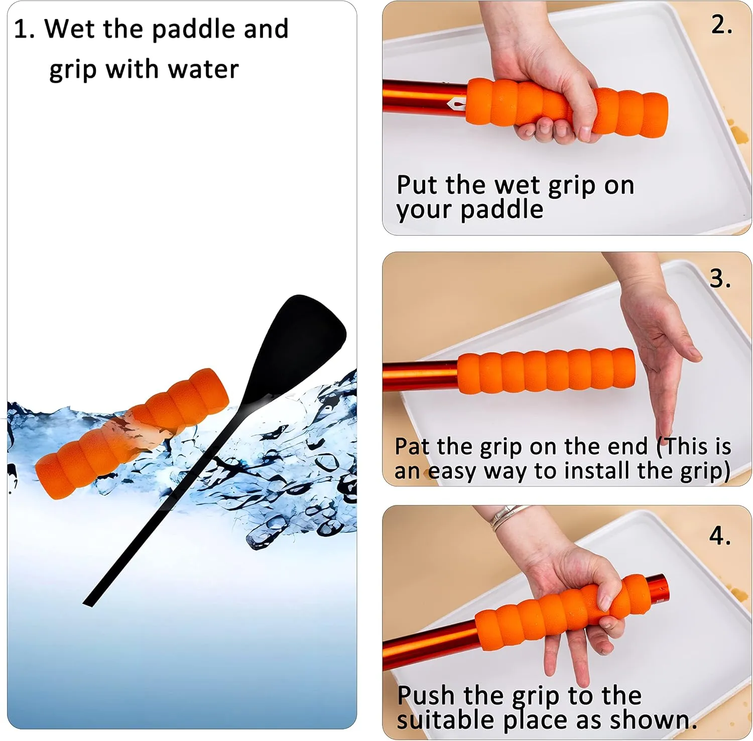 Kayak-Paddle-Grips-2-Pack - No-Slip Oar-Grip for Take-Apart Paddles,Blister Prevention Kayaking Accessories(Diameter 30mm/1.18 inches)