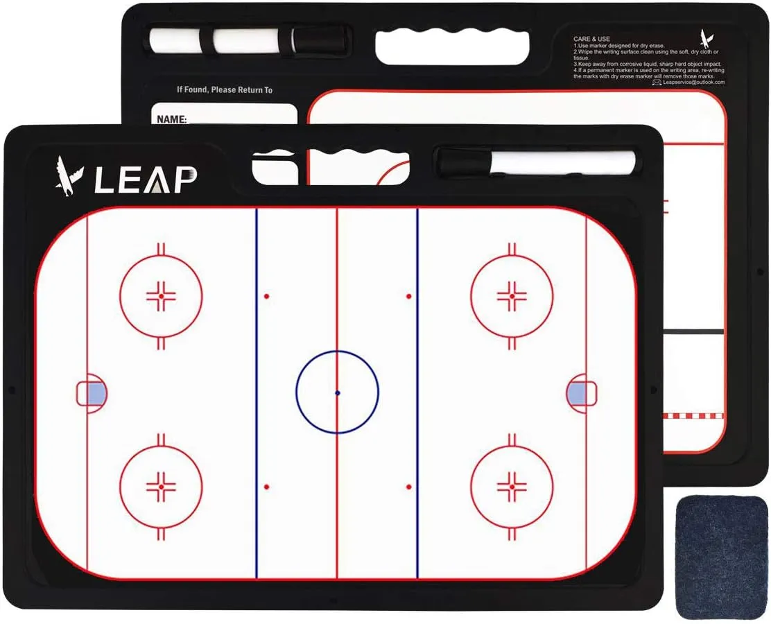 LEAP Coach Board Premium Tactical Clipboard Two Sides with Full & Half Court Dry Erase Marker Board for Basketball, Baseball, Soccer, Football, Hockey