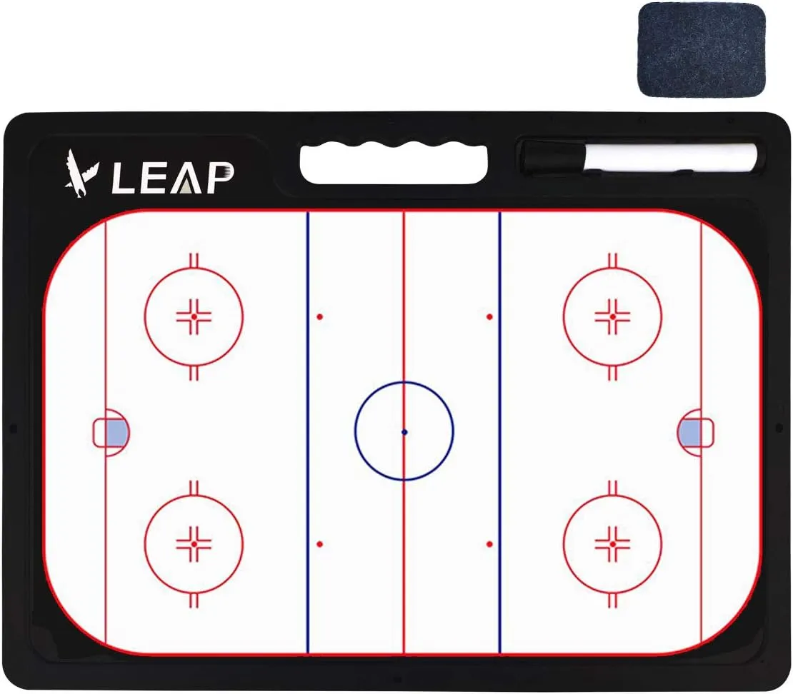 LEAP Coach Board Premium Tactical Clipboard Two Sides with Full & Half Court Dry Erase Marker Board for Basketball, Baseball, Soccer, Football, Hockey