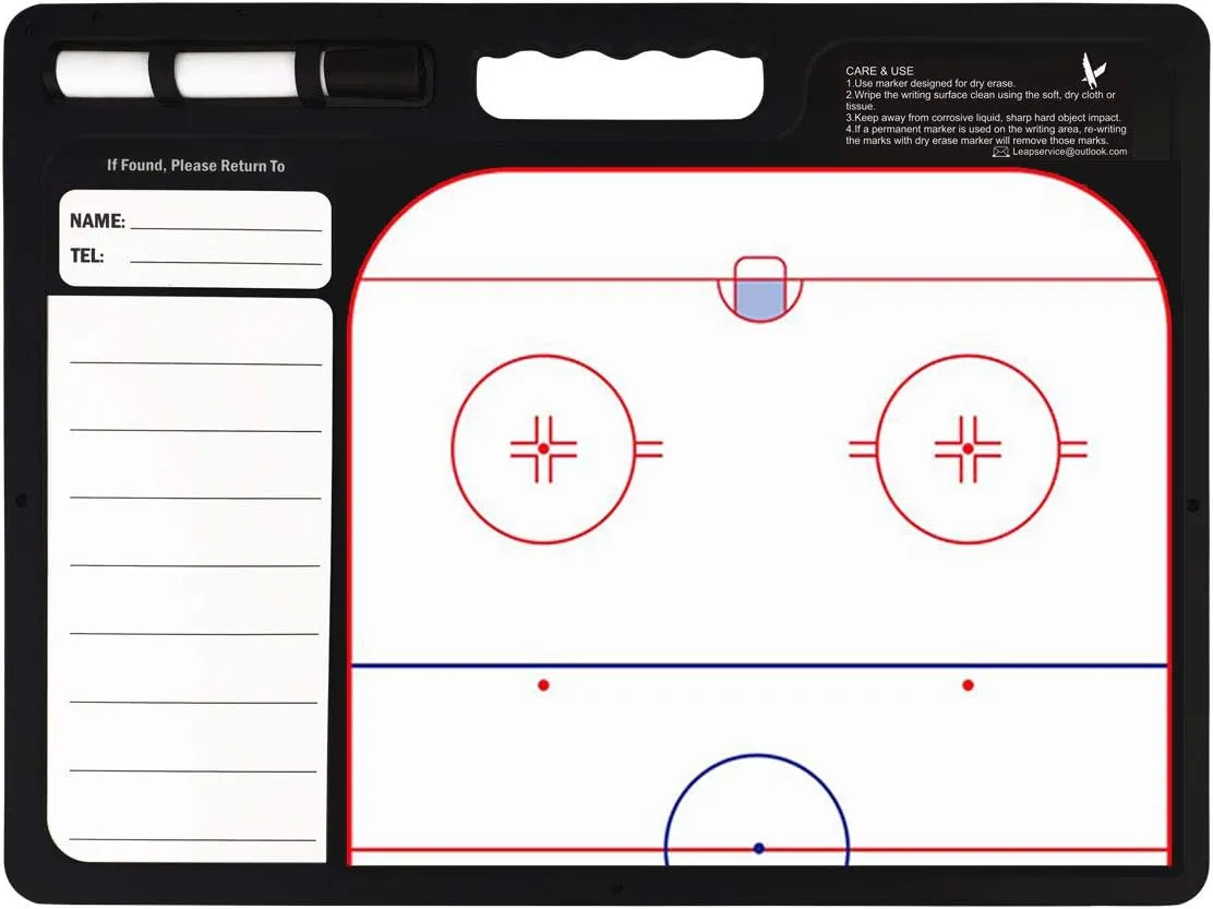 LEAP Coach Board Premium Tactical Clipboard Two Sides with Full & Half Court Dry Erase Marker Board for Basketball, Baseball, Soccer, Football, Hockey