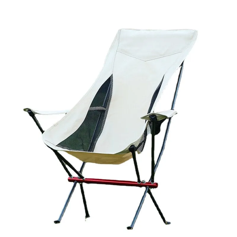 Lightweight Portable Camping Moon Chair - Aluminum Folding Picnic, Beach, Outdoor, Travel, Fishing, Hiking, Garden Seat