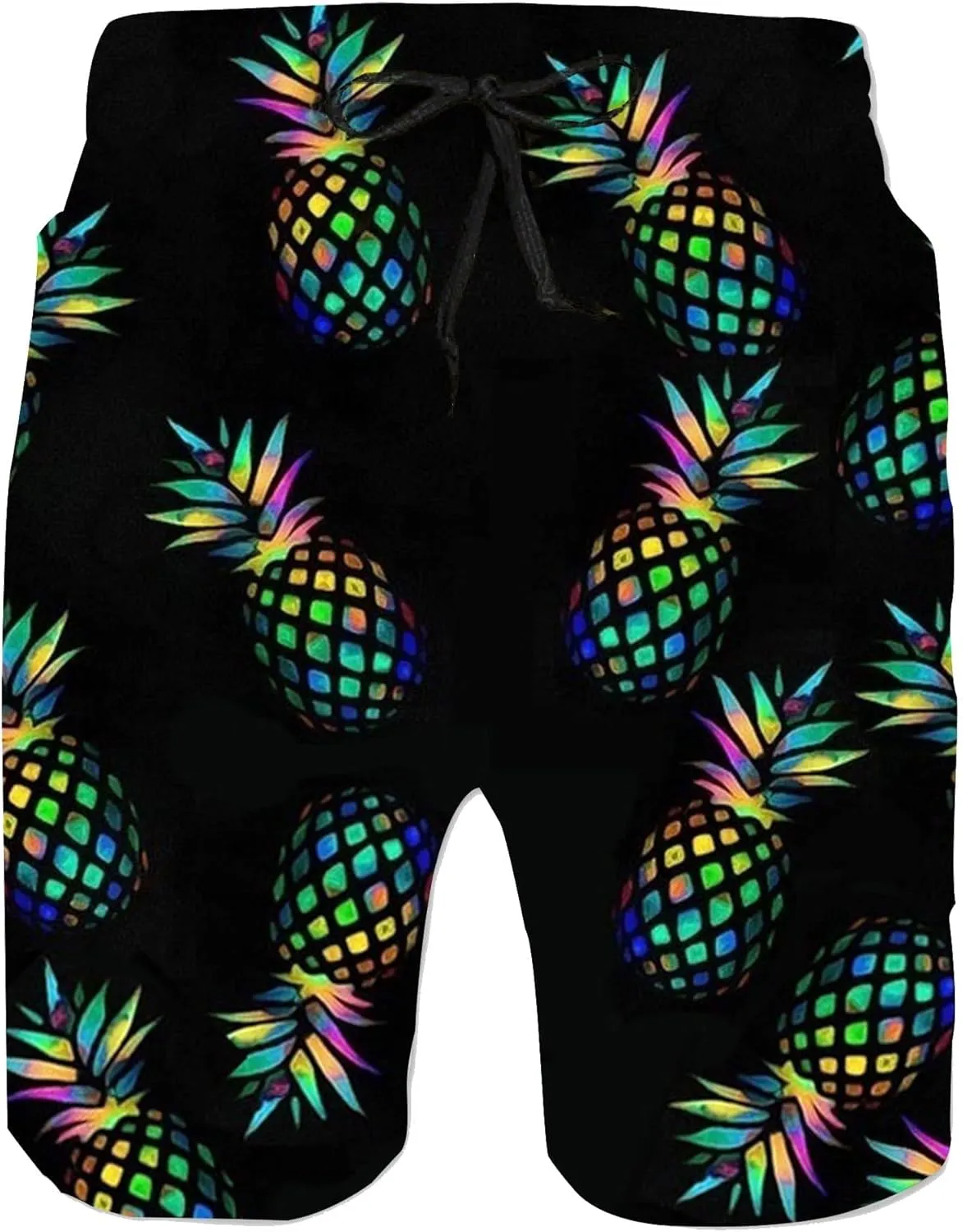 Men's Swim Trunks Quick Dry Swimming Trunks Upside Down Pineapple Beach Shorts with Mesh Lining and Pockets