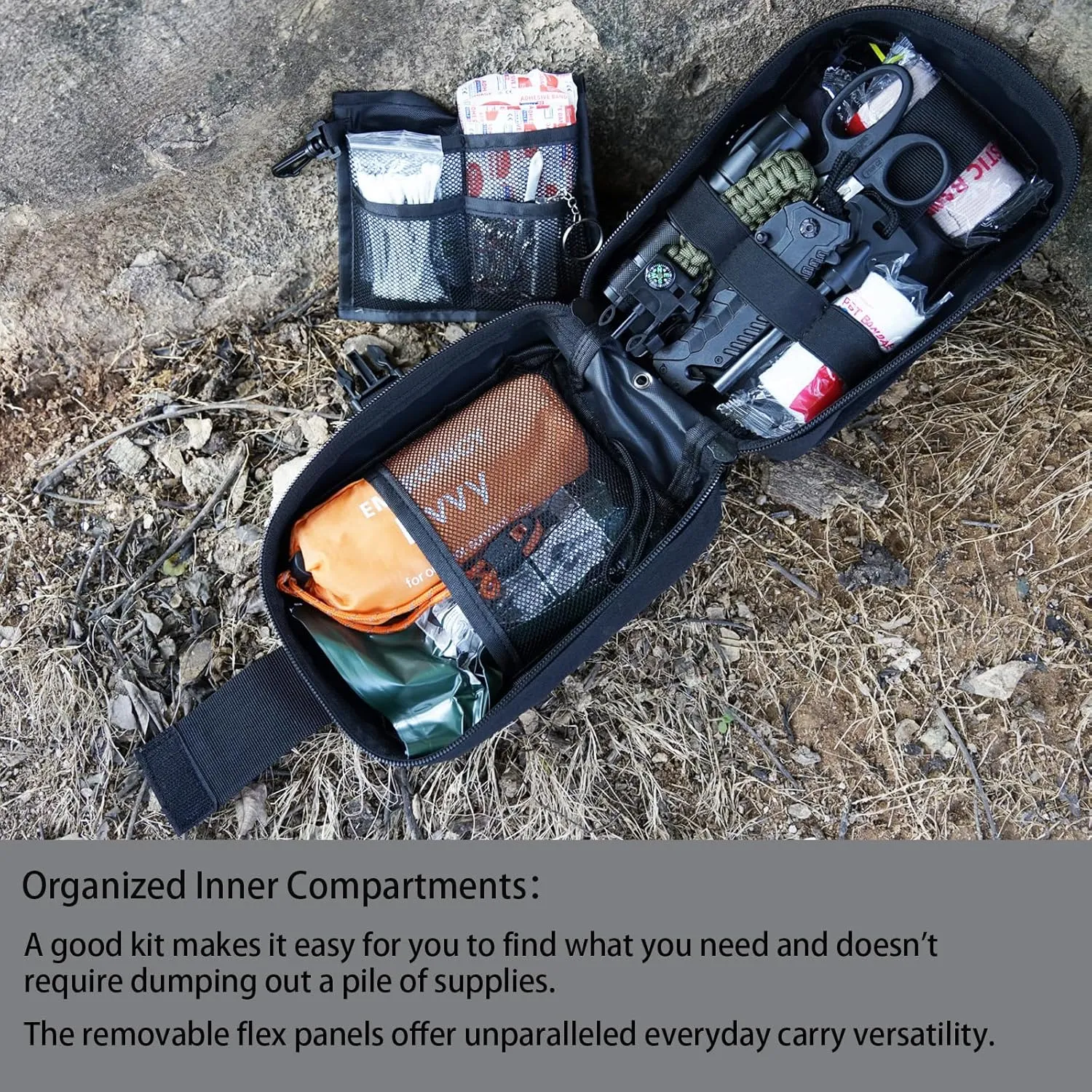 [New Upgrade] First Aid Kit, Survival Gear Outdoor Tactical Gear Set First Aid Kits Military Grade Molle System for Camper Travel Hunting Hiking and Adventures