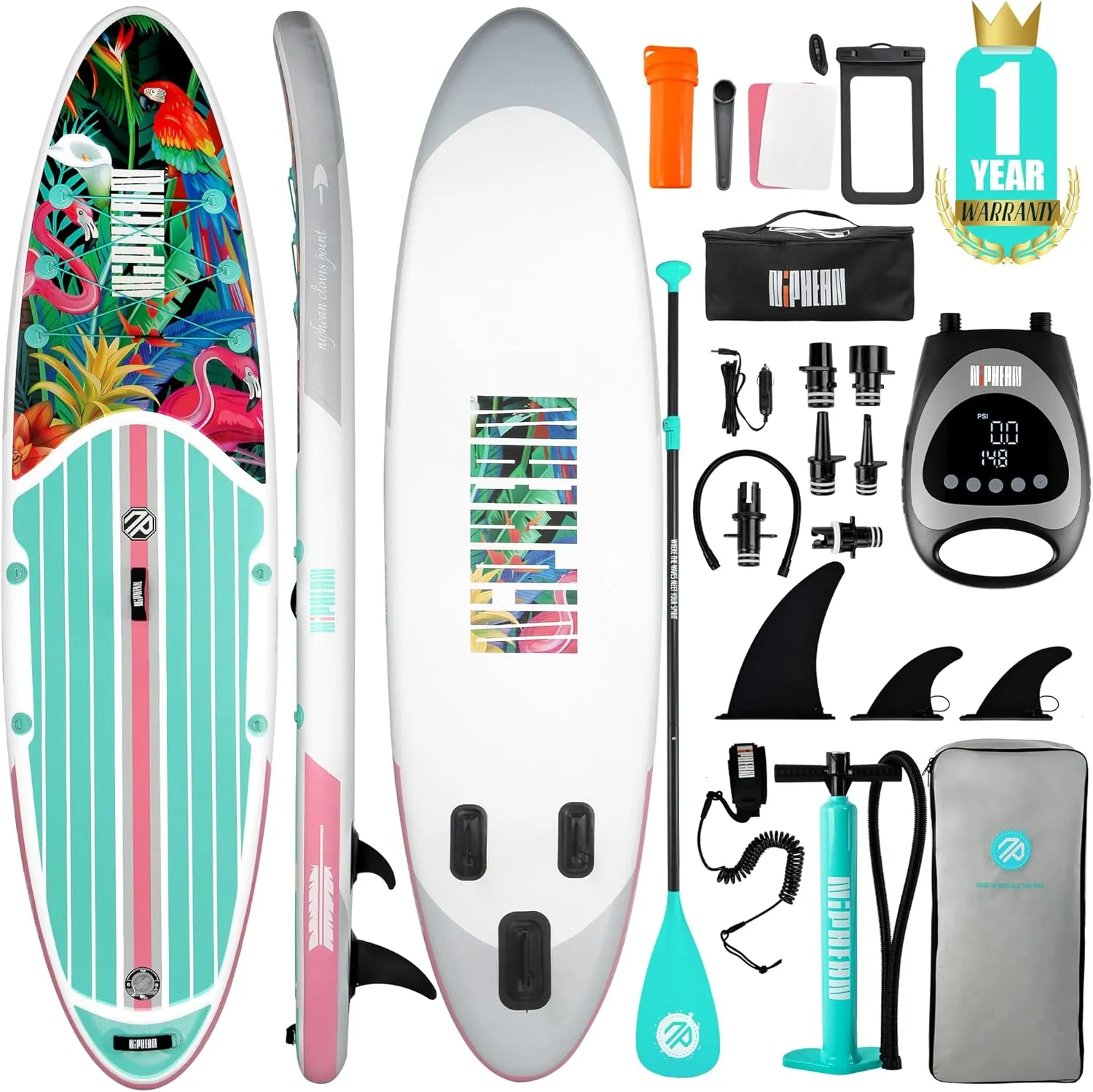 Niphean Inflatable Stand Up Paddle Board with SUP Accessories, Paddle Board Pump, 20 PSI High Pressure SUP Pump