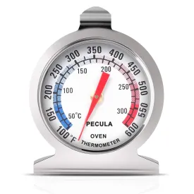 Oven Thermometer 50-300C/100-600F, Oven Grill Fry Chef Smoker Analog Thermometer Instant Read Stainless Steel Kitchen Cooking Thermometer