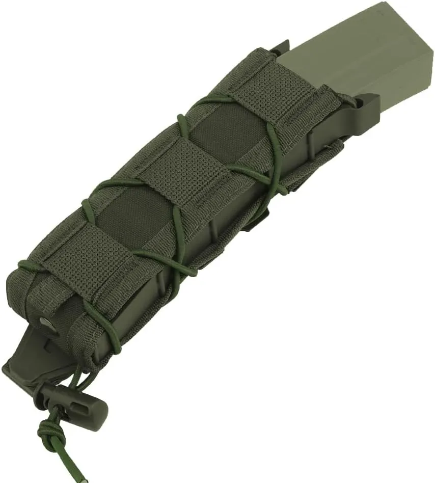 Pistol Magazine Pouch, Adjustable Tactical Magazine Holder Rapid Response Molle Baton Holder for Pistol Baton Flashlight Easy Placement & Removal