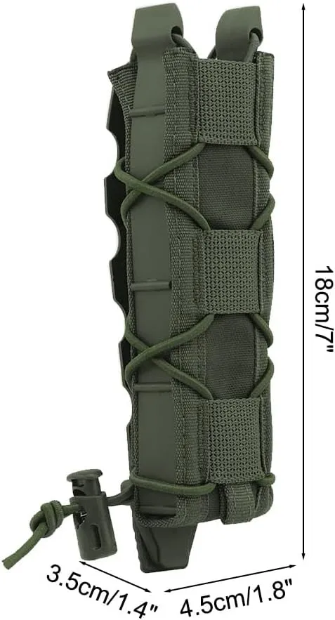 Pistol Magazine Pouch, Adjustable Tactical Magazine Holder Rapid Response Molle Baton Holder for Pistol Baton Flashlight Easy Placement & Removal
