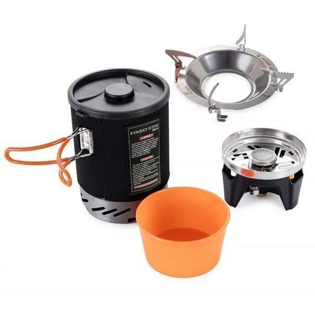 Portable Camping Stove With, Heat Exchanger & Pot Bowl System