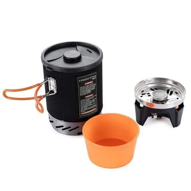 Portable Camping Stove With, Heat Exchanger & Pot Bowl System
