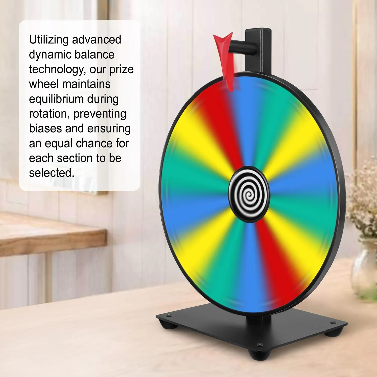 Prize Wheel 12 Inch 14 Slots Spinner Tabletop or Wall Mount Fortune Spin with Dry Erase Marker and Eraser for Engaging Home Parties, Trade Show, Carnival Events (12'' 14Slots)