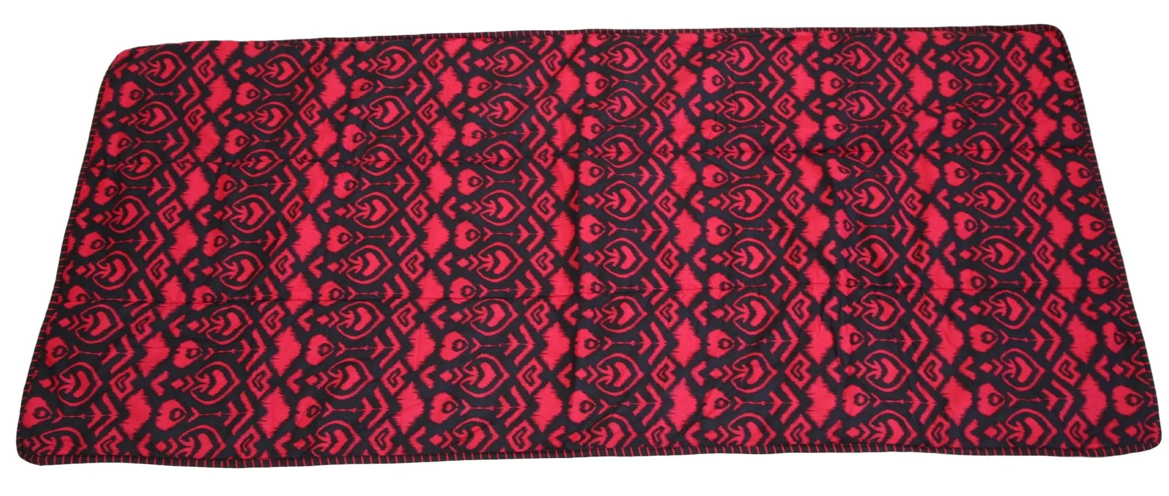 ShalinIndia Yogamat For Women And Girls Cotton Printed Reversible Cushioned,YMT01-2521,Black,70X30 Inch