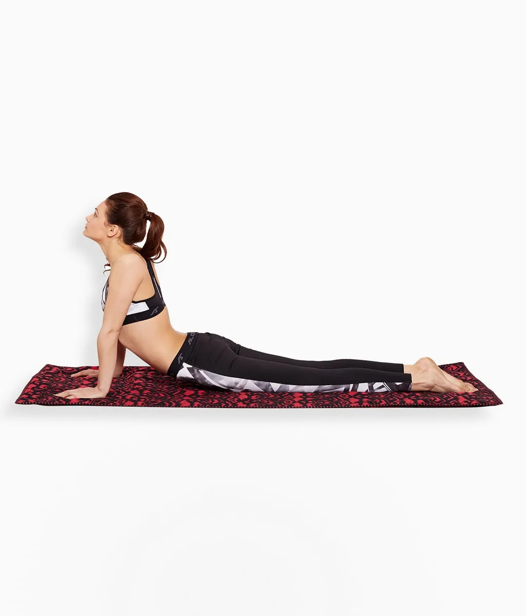 ShalinIndia Yogamat For Women And Girls Cotton Printed Reversible Cushioned,YMT01-2521,Black,70X30 Inch