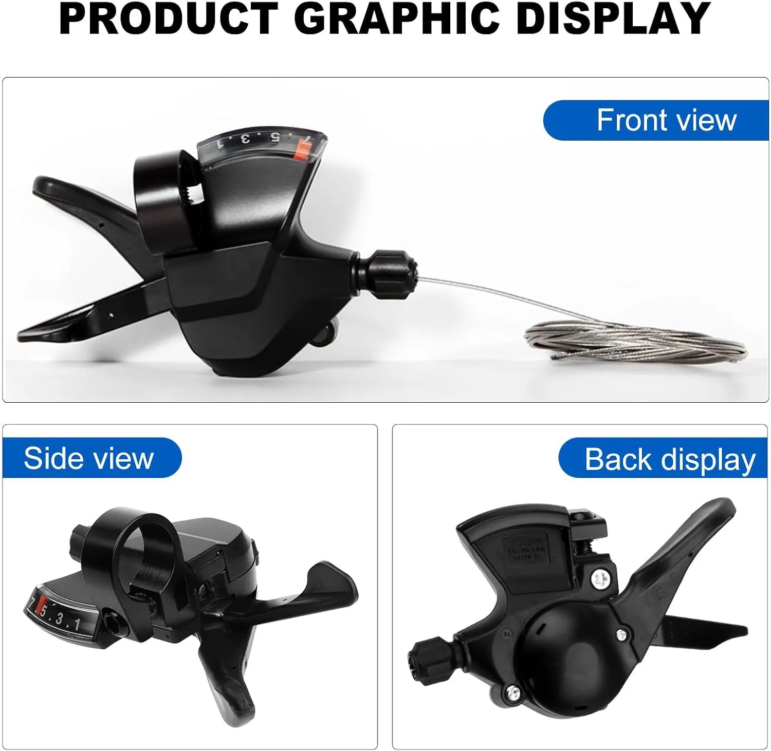 SL-M315-7R Bike Shift Lever, Bicycle Shift Lever - Right, Mountain Right Shifter Lever with Optical Gear Display