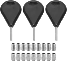 Surfboard Fin Key, Lightweight Surfboard Key Fin Screw Replacement Kit, Includes 18 Screws and 3 Fin Keys - Essential for Surfing Board Maintenance