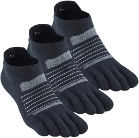 Toe Socks for Men and Women Coolmax Five Finger No Show Athletic Running High Performance Lightweight 3 Pairs