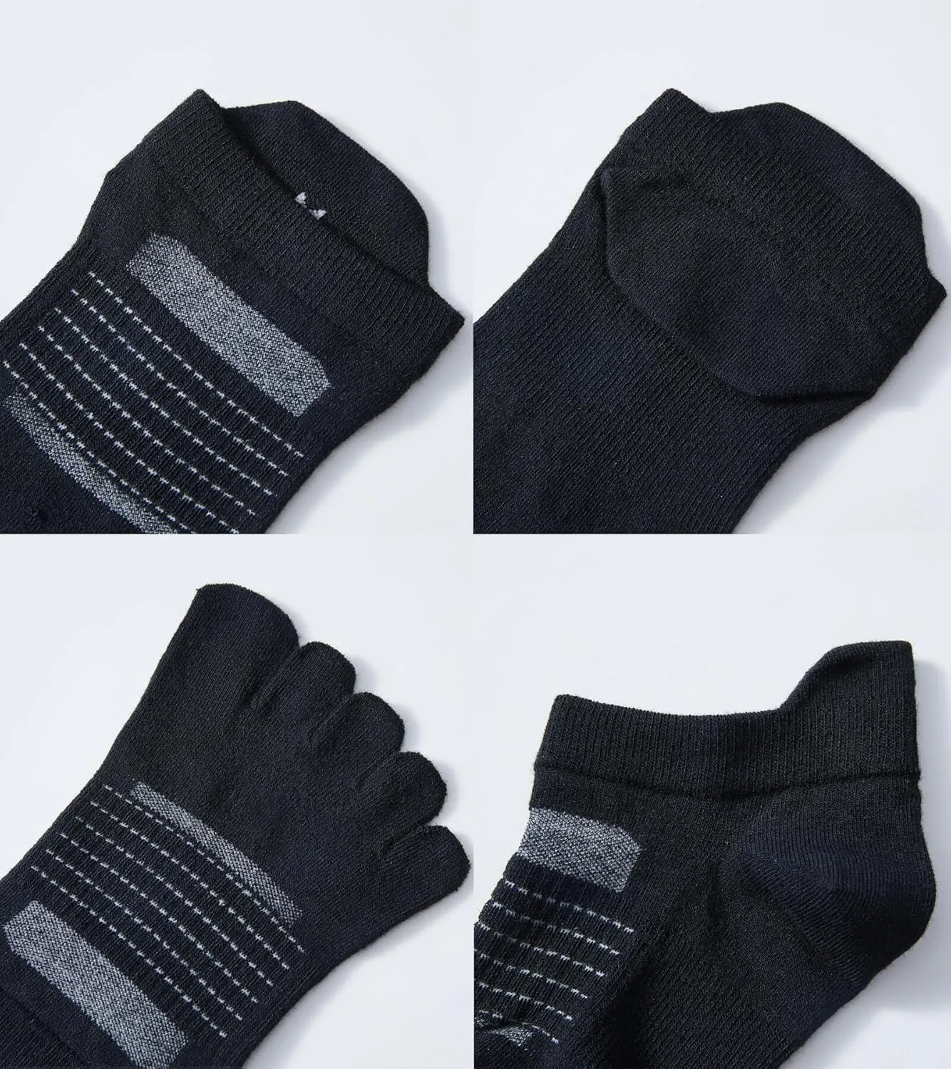 Toe Socks for Men and Women Coolmax Five Finger No Show Athletic Running High Performance Lightweight 3 Pairs