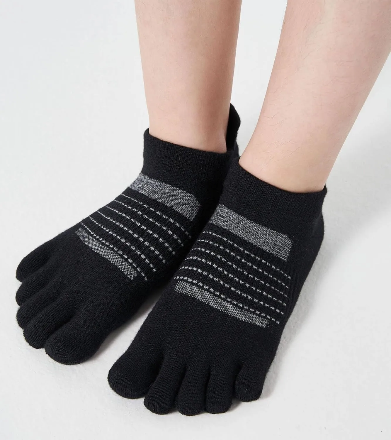 Toe Socks for Men and Women Coolmax Five Finger No Show Athletic Running High Performance Lightweight 3 Pairs