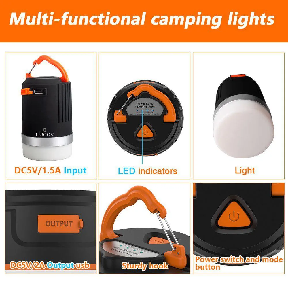 USB Rechargeable LED Camping Light, Tent Lantern,Solar Lantern