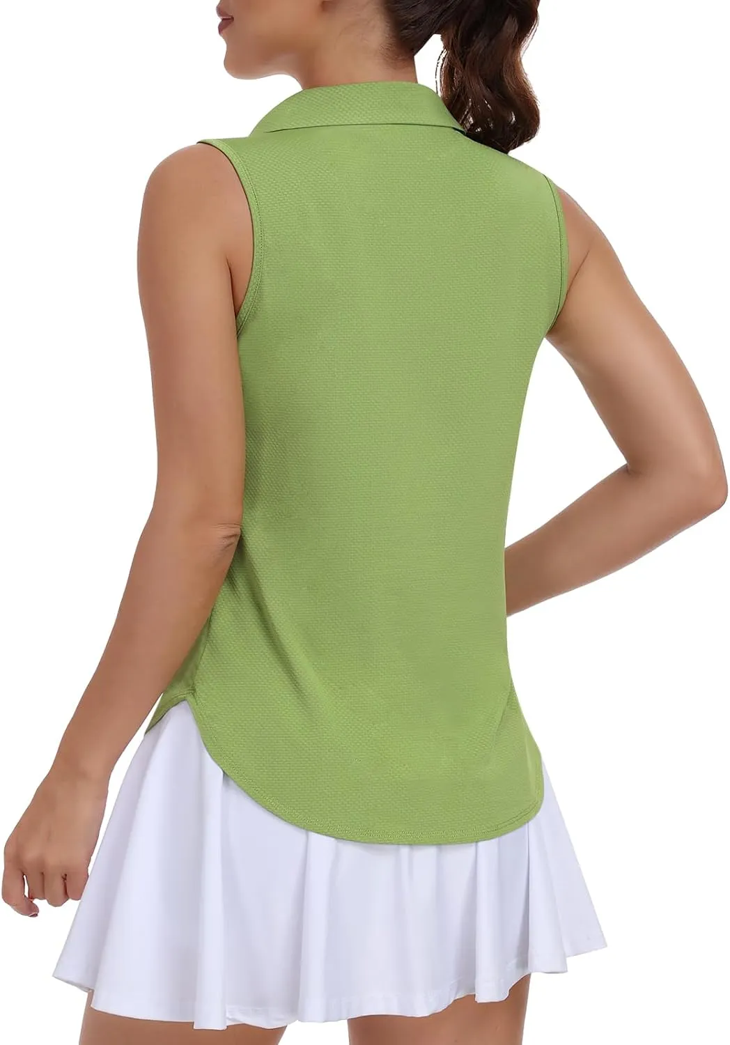 Women Golf Shirt UPF 50  Tennis Sleeveless Collared Polo Shirt Dry Fit Racerback Workout Tank Tops