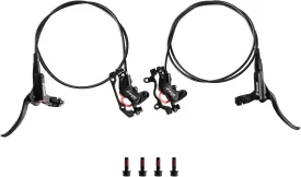 Z00M HB876 4-Pistons Hydraulic Disc Brake Set, MTB Hydraulic Brakes Left Front 850mm Right Rear 1450mm Bicycle Hydraulic Brake Kit for eBike, Mountain Bike, Road Bike, Fat Bike(Pre-Bled)